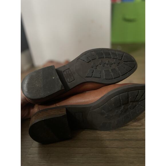 Sam Edelman Women's Penny Leather Riding Boot Size7.5M/37.5 Camel Whiskey Brown - Picture 4 of 5